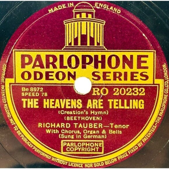 Richard Tauber Parlophone RO20232 Netherland Hymn / The Heavens Are Telling 78rp - Picture 4 of 4
